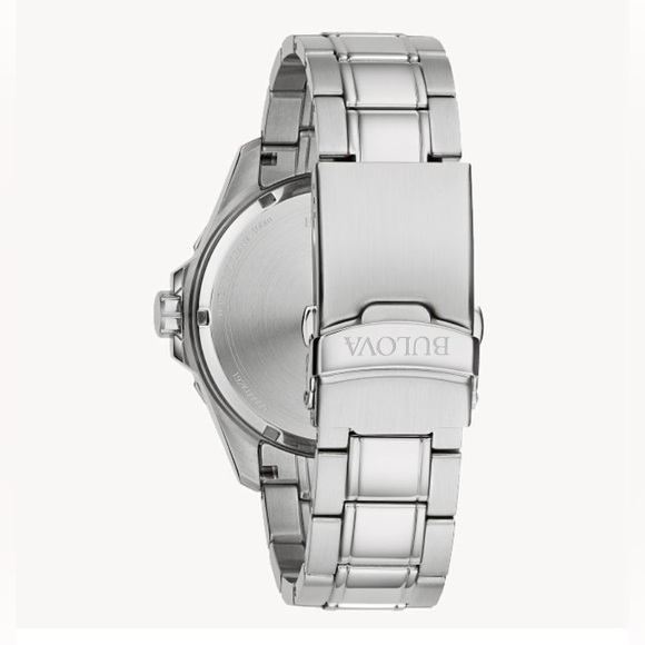 Bulova Men’s Marine Star 96B377 Chronograph Watch Silver-Tone 45mm NWT - Picture 3 of 15